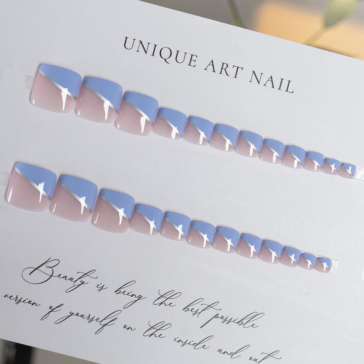 Artistic French Tip Pedicure Nail Art
