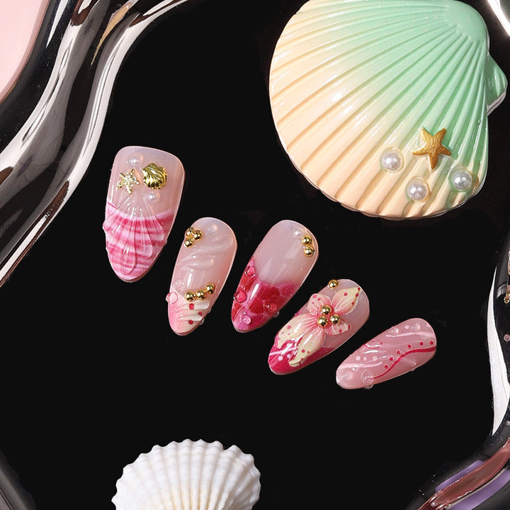 Shell-Inspired Decorative Press-On Nails Stornfield