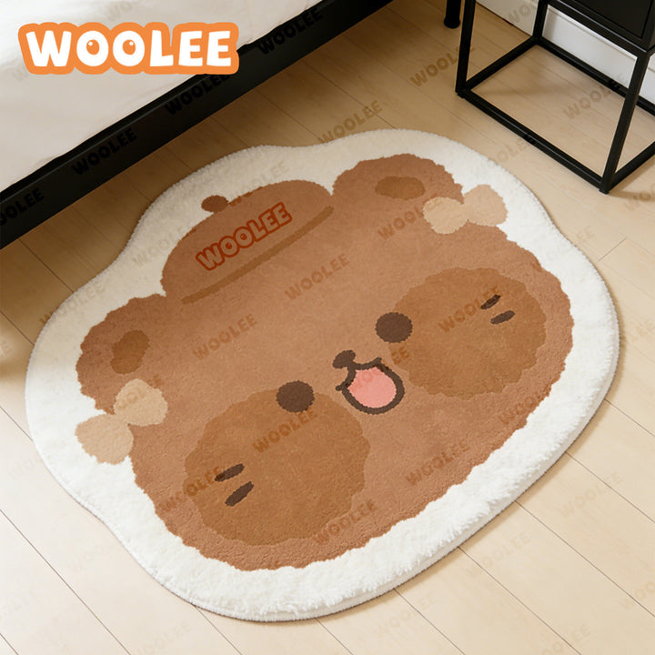 Cute Bear-Shaped Plush Area Rug