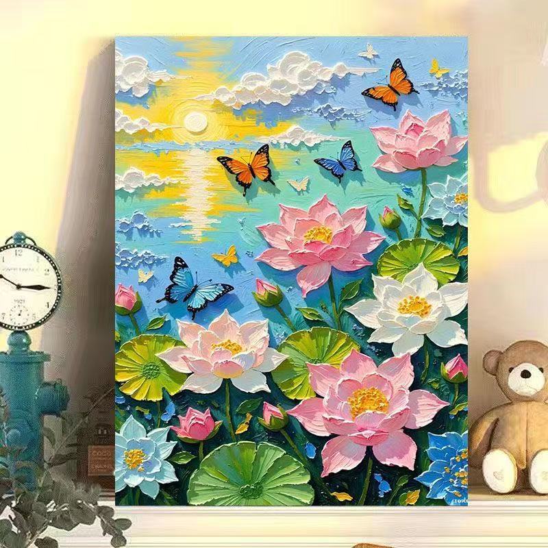 Elegant Floral Lotus Canvas Art Stornfield