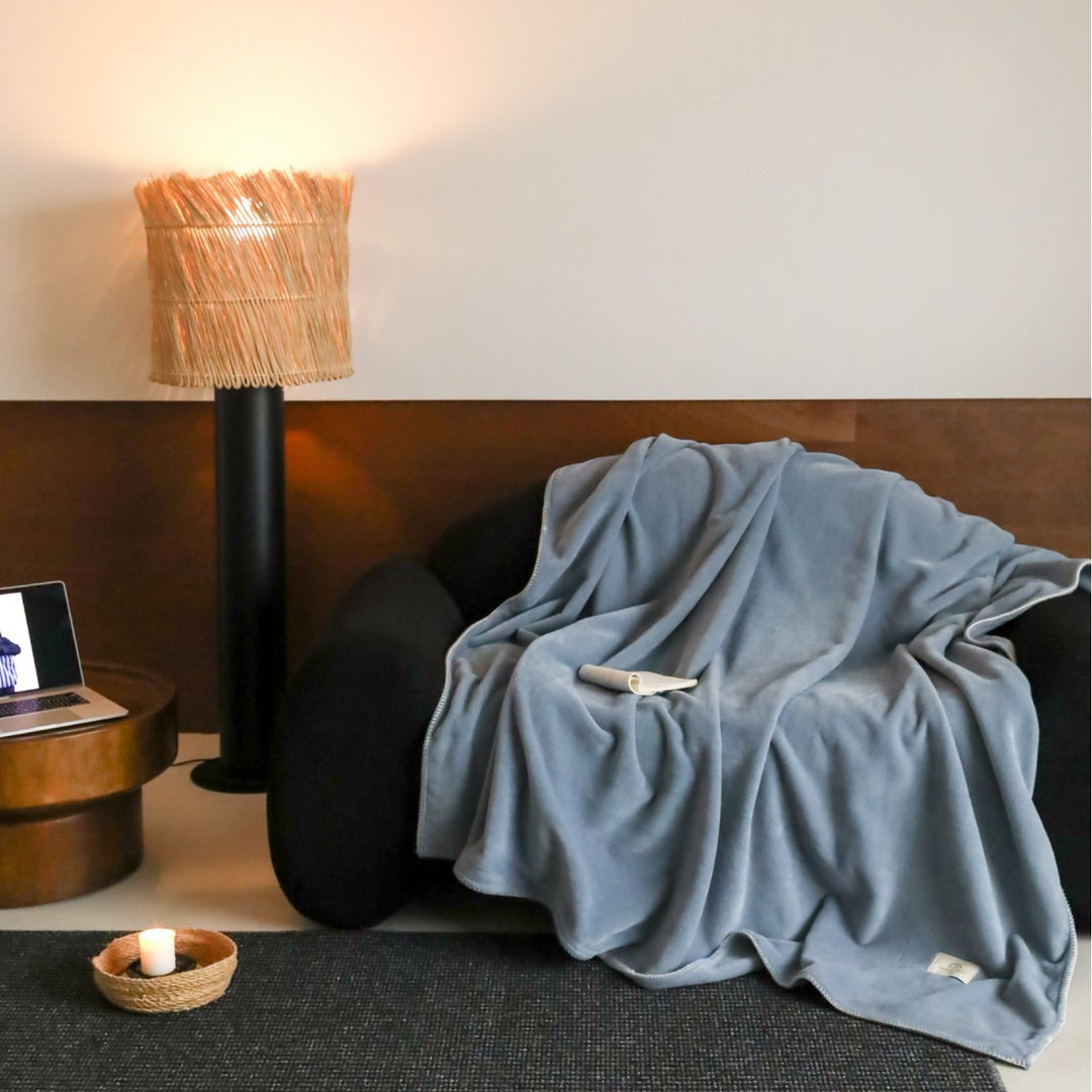 Plush Microfiber Velvet Throw Blanket with Satin Stitched Edge