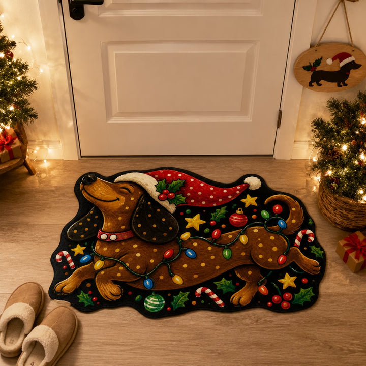Festive Cat-Themed Area Mat