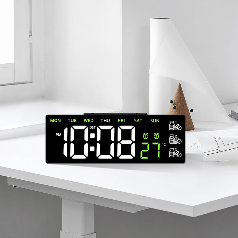 Digital LED desk clock with temperature and day of the week display Stornfield