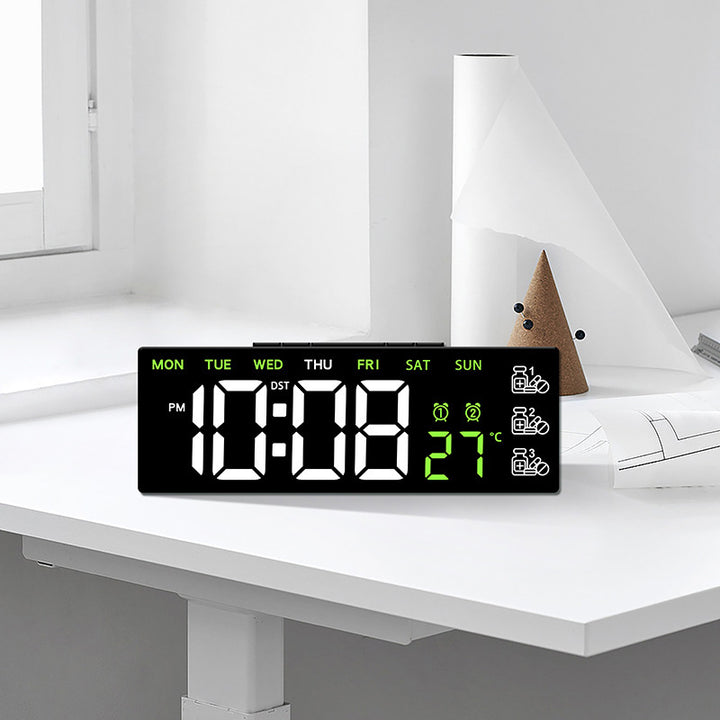 Digital LED desk clock with temperature and day of the week display Stornfield