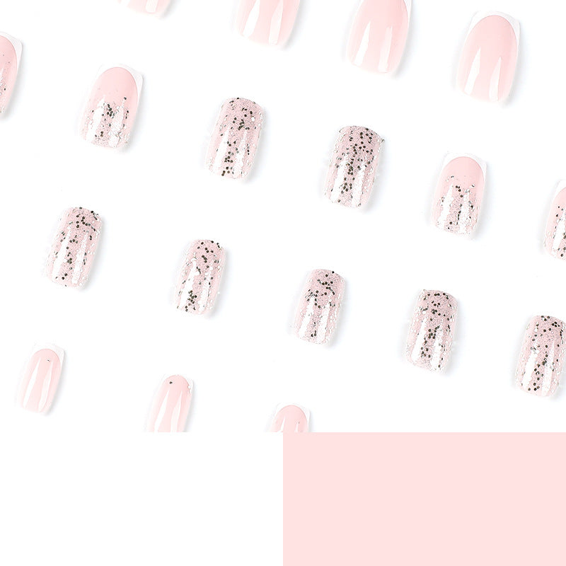 Artistic Nail Extensions with Glitter and French Tips Stornfield