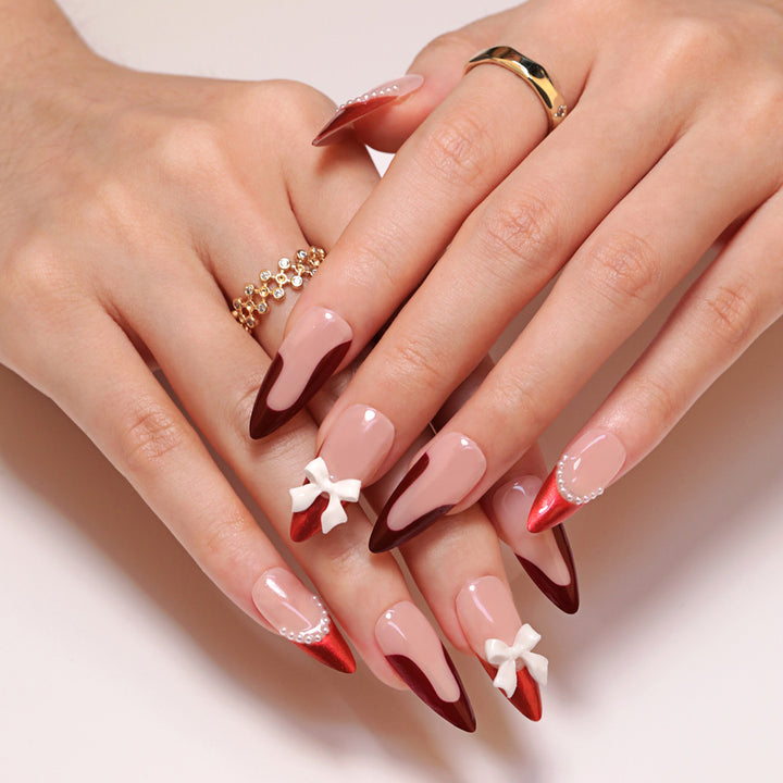 Artificial acrylic nails with detailed floral accents Stornfield