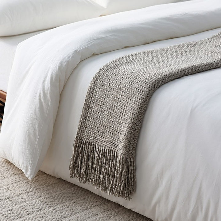 Handwoven Textured Throw Blanket