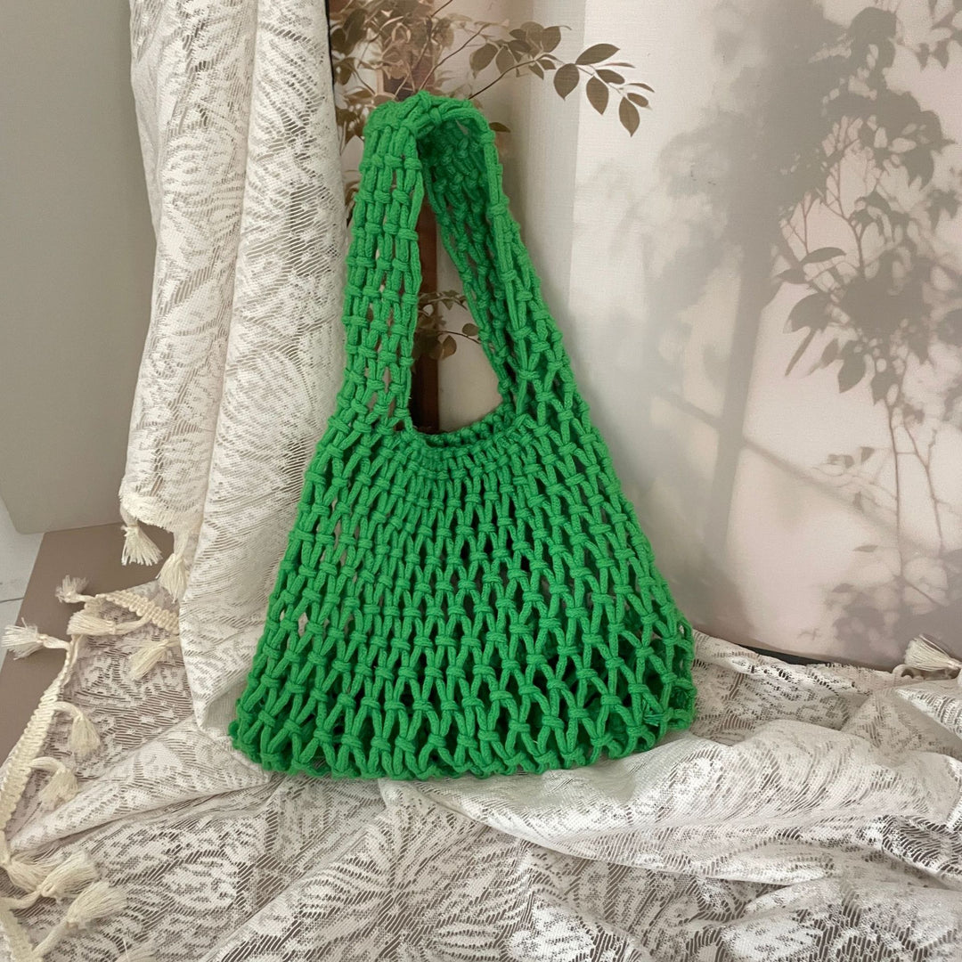 Hand-knotted tote bag with unique design Stornfield