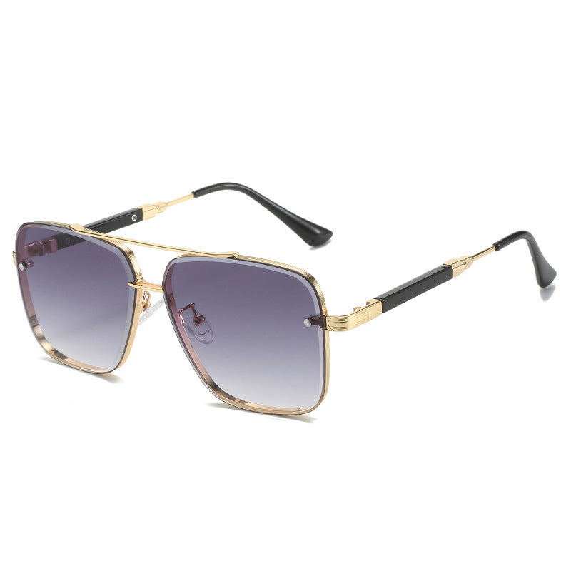 Women Geometric Oversize Sunglasses with Filigree Metal Frame Stornfield