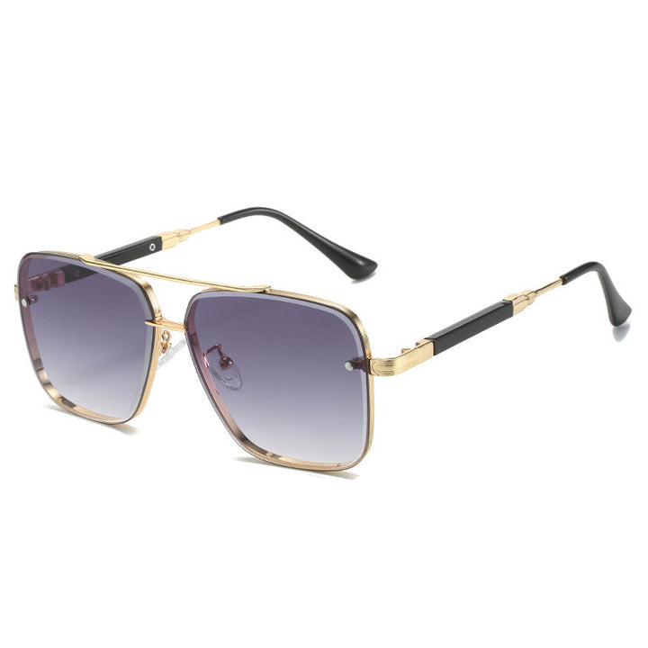 Women Geometric Oversize Sunglasses with Filigree Metal Frame Stornfield