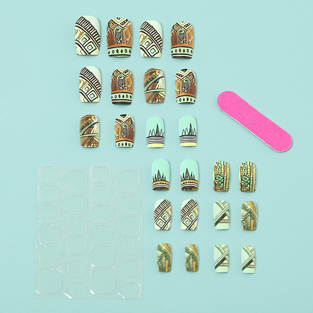 Artificial nails with creative ethnic design Stornfield