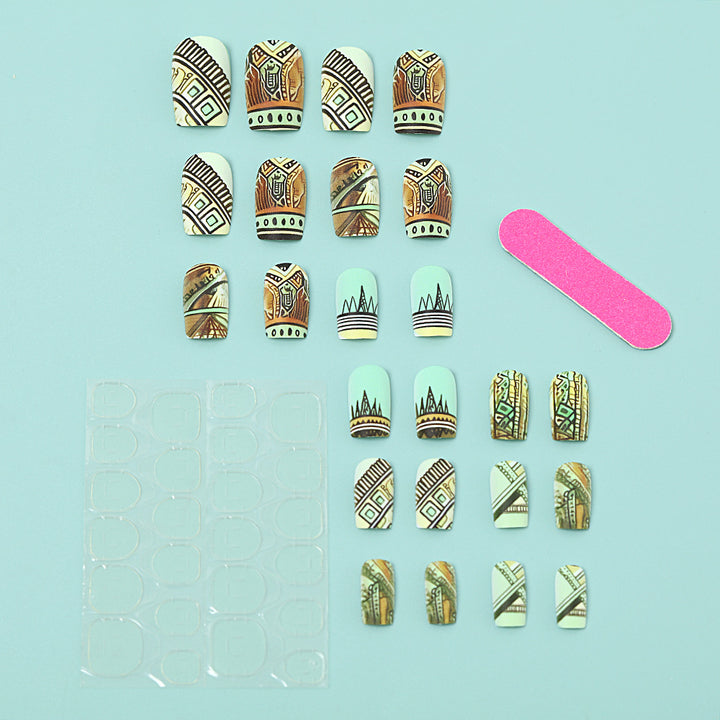 Artificial nails with creative ethnic design Stornfield