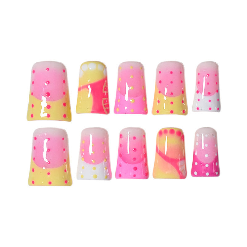 Long Press-On Nail Extensions with Artistic French Tips Stornfield