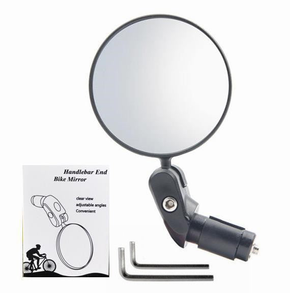 Compact Handlebar End Bike Mirror Pair with Full Rotation Swivel and Wide Angle Glass Stornfield