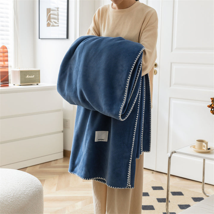 Luxury Waffle-Texture Plush Throw Blanket