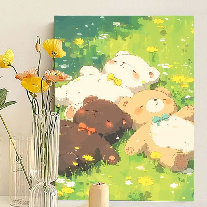 Cute Bear-Themed Art Canvas Print Stornfield