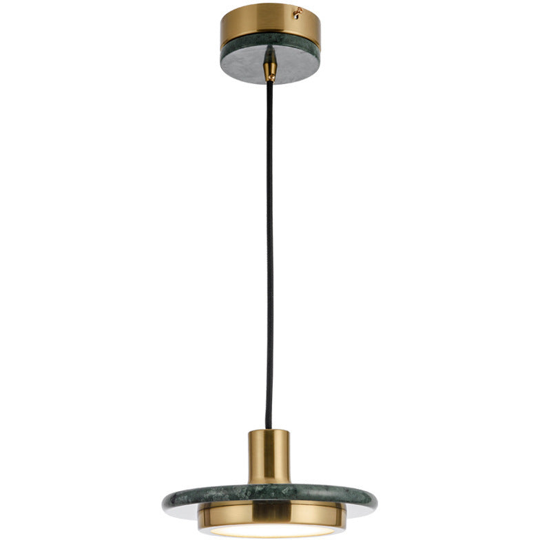 Elegant Marble and Brass Pendant Light