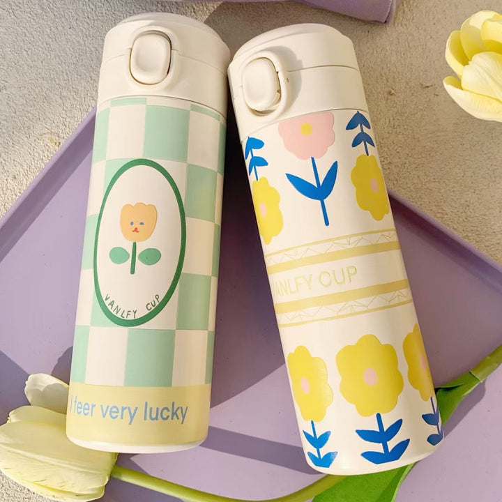 Ladies Insulated Drinking Bottle with Functional Lid and Creative Floral Design Stornfield