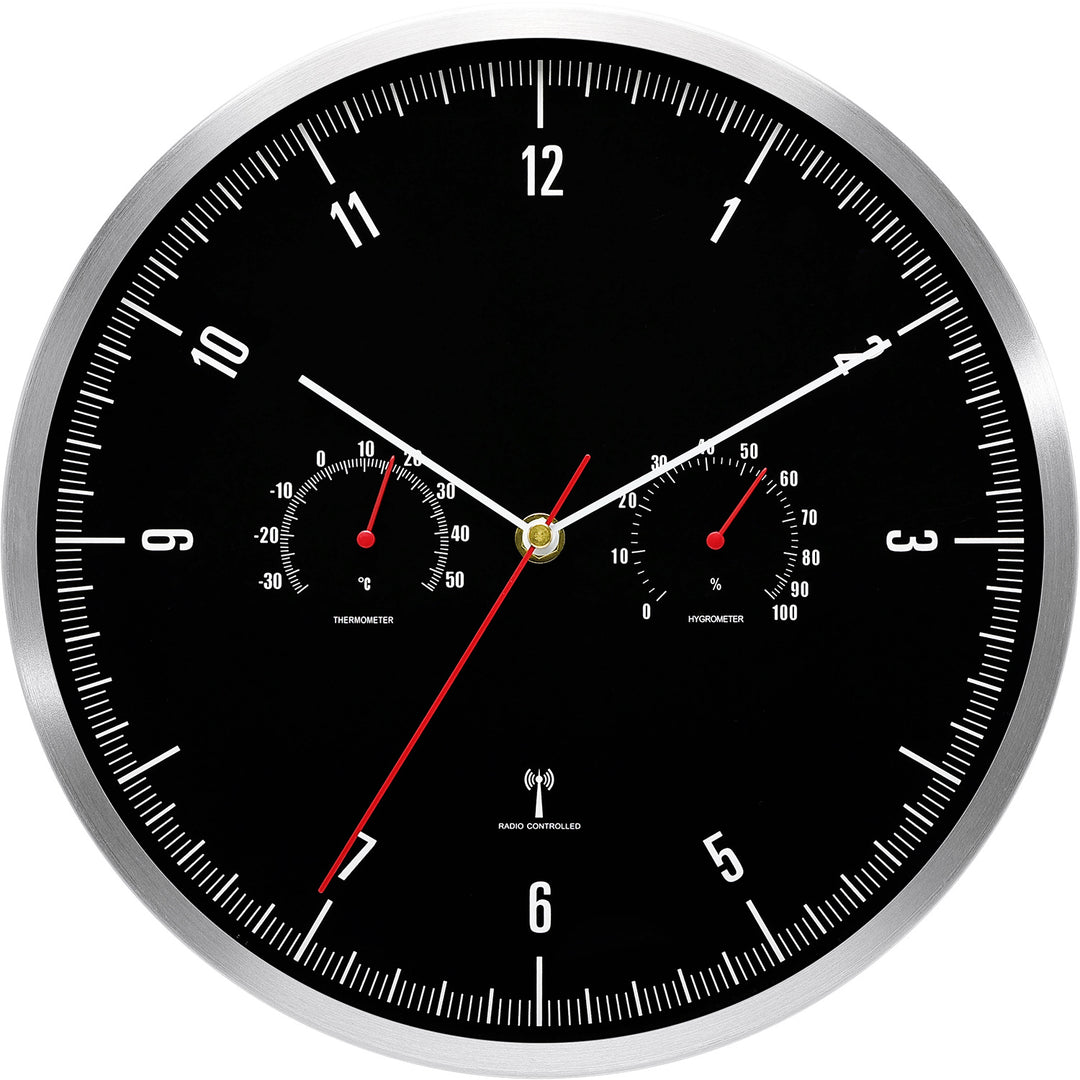 Funk Wall Clock with Thermometer and Hygrometer Stornfield