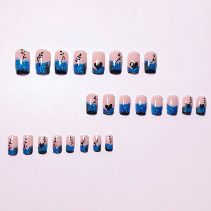 Glamorous Artificial Nails with Shimmering Ombre Design Stornfield
