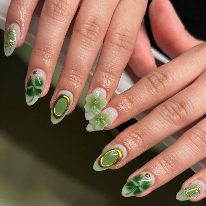Artistic Floral-Embellished Press-On Nails Stornfield 1790636526