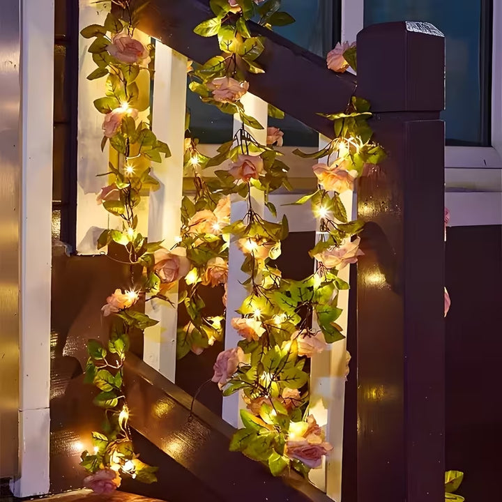 Artificial Rose Vine LED Fairy String Lights Waterproof Copper Wire Stornfield