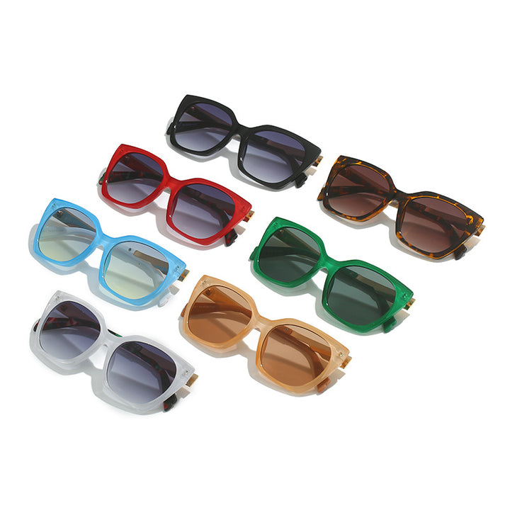 Women's oversized sunglasses with elegant transparent frame and golden accents Stornfield