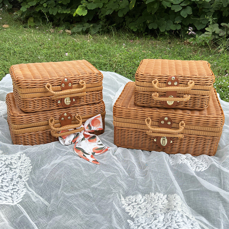 Vintage Wicker Storage Trunk Stornfield
