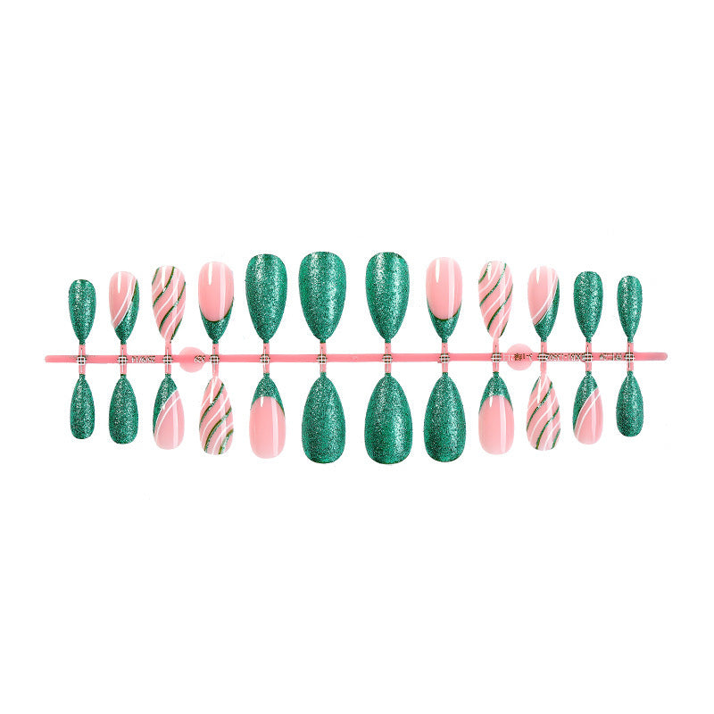 Creative nail set with glitter and marbling effect Stornfield