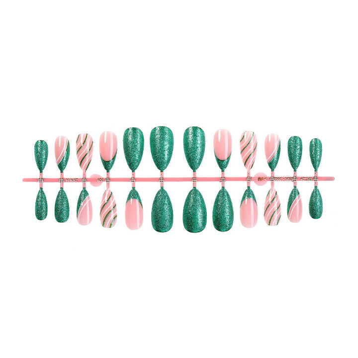 Creative nail set with glitter and marbling effect Stornfield