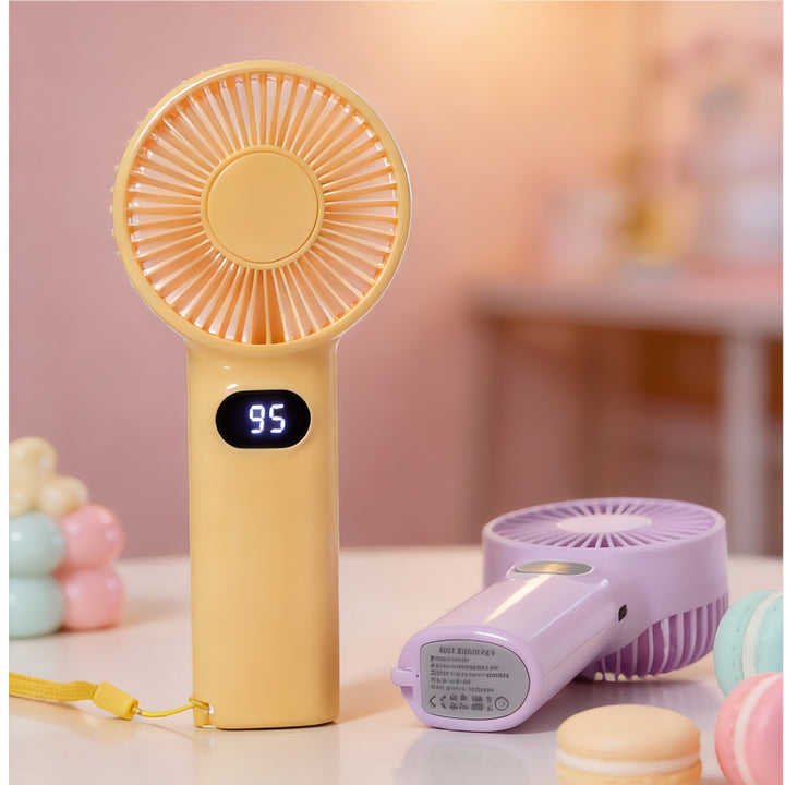 Women's portable high-performance hand fan with digital speed display Stornfield