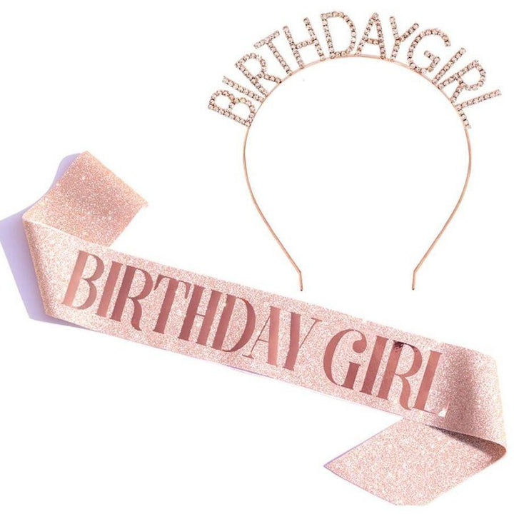 Ladies Glittering Birthday Crown with Festive Sash Stornfield