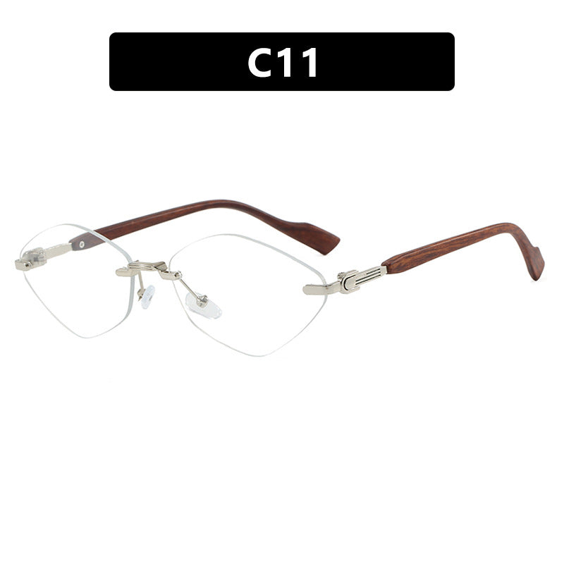 Women's geometric sunglasses with luxurious wooden arms and polarized lenses Stornfield