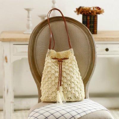 Trendy Bast bag with leather accents Stornfield