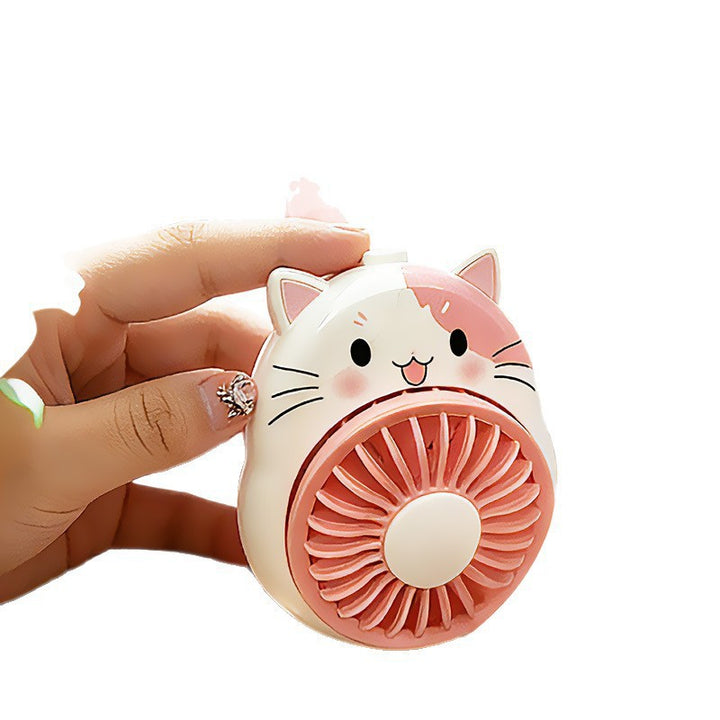Women Portable Handheld Fan with Cute Cat Design Stornfield