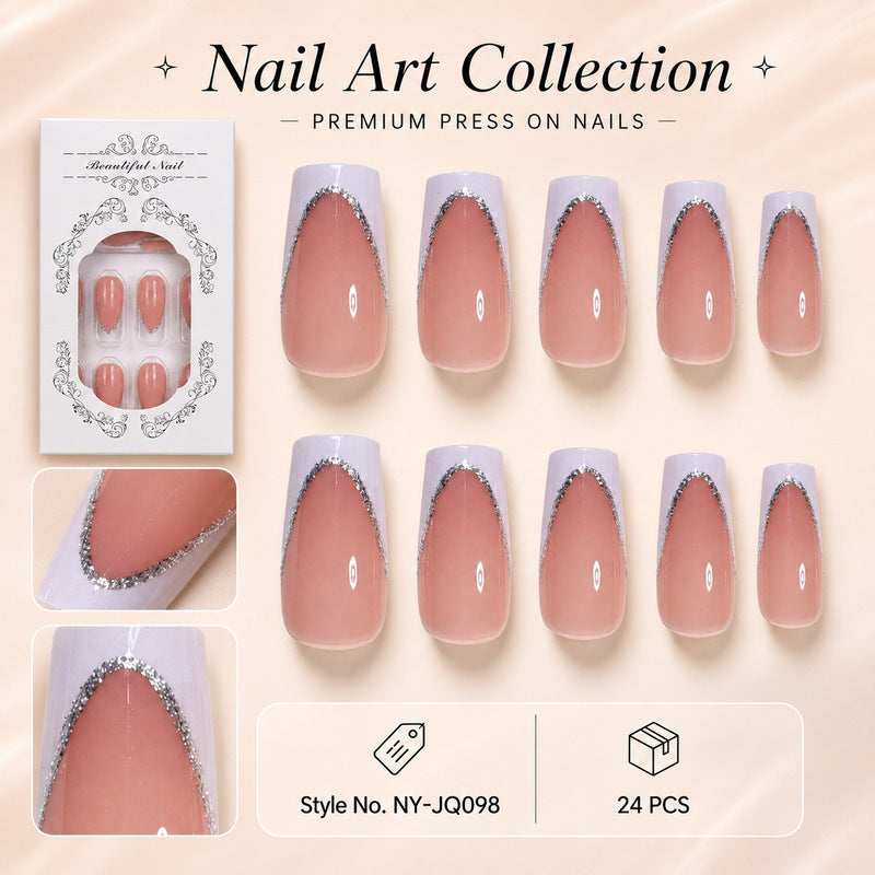 Premium Artificial Nail Set with Elegant Decoration Stornfield