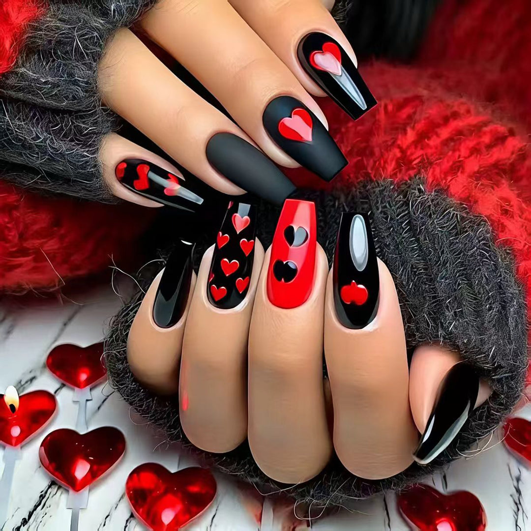 Artificial nails with Romantic Heart Design Stornfield