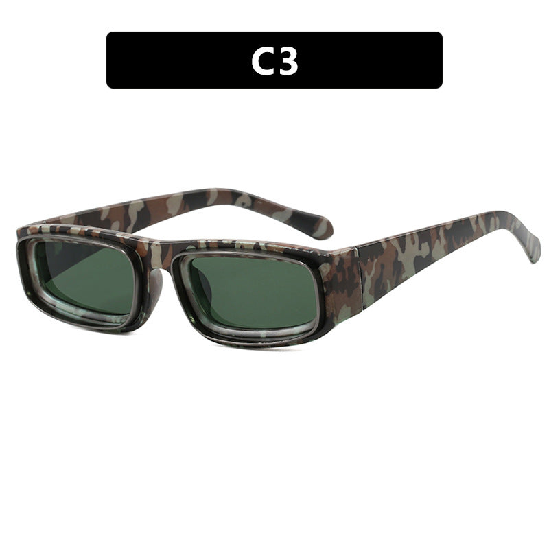 Ladies trendy rectangular sunglasses with elegant color play Stornfield