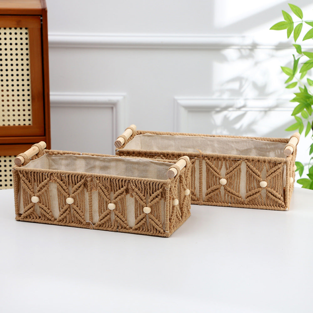 Decorative Macrame Storage Basket Stornfield
