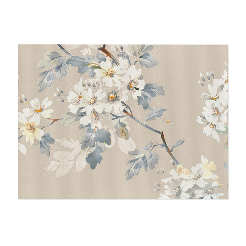 Botanical Printed Cotton-Linen Rectangular Dining Placemat with Non-Slip Backing