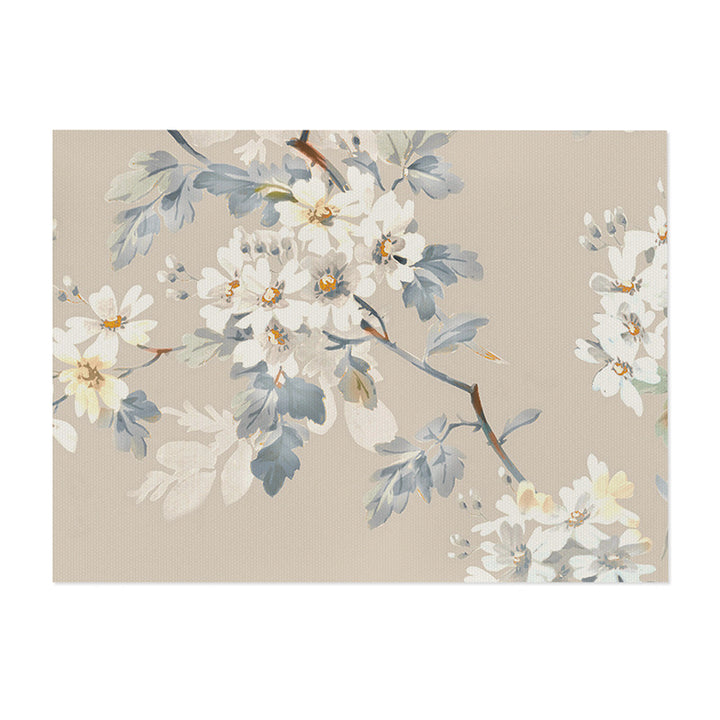 Botanical Printed Cotton-Linen Rectangular Dining Placemat with Non-Slip Backing