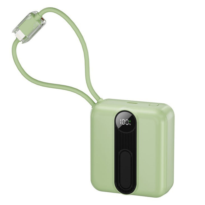 Portable power bank with integrated fast charging cables and digital charging status indicator Stornfield