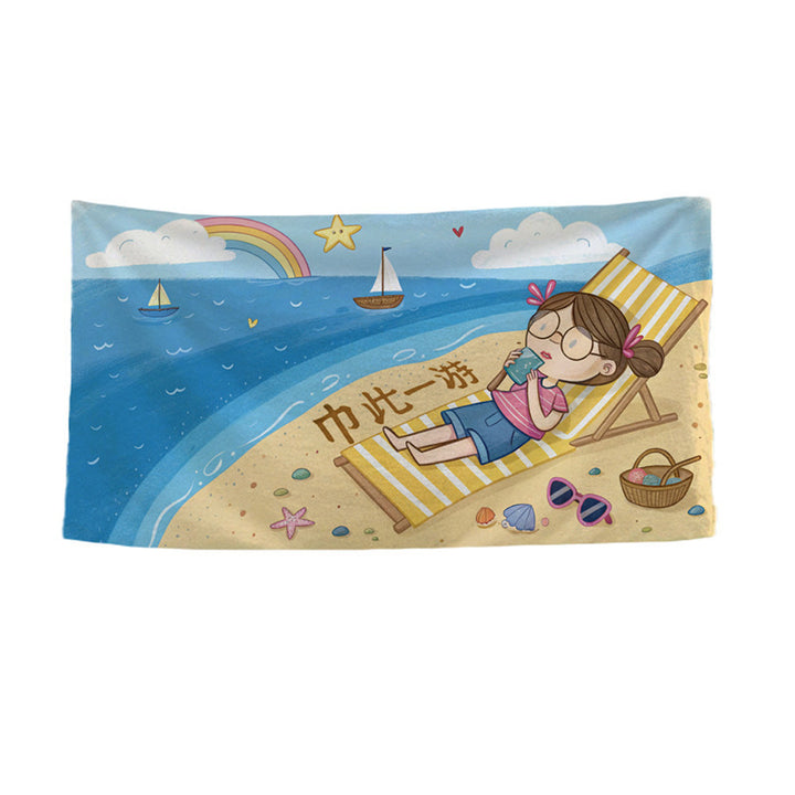 Women's beach towel with vibrant palm motif Stornfield