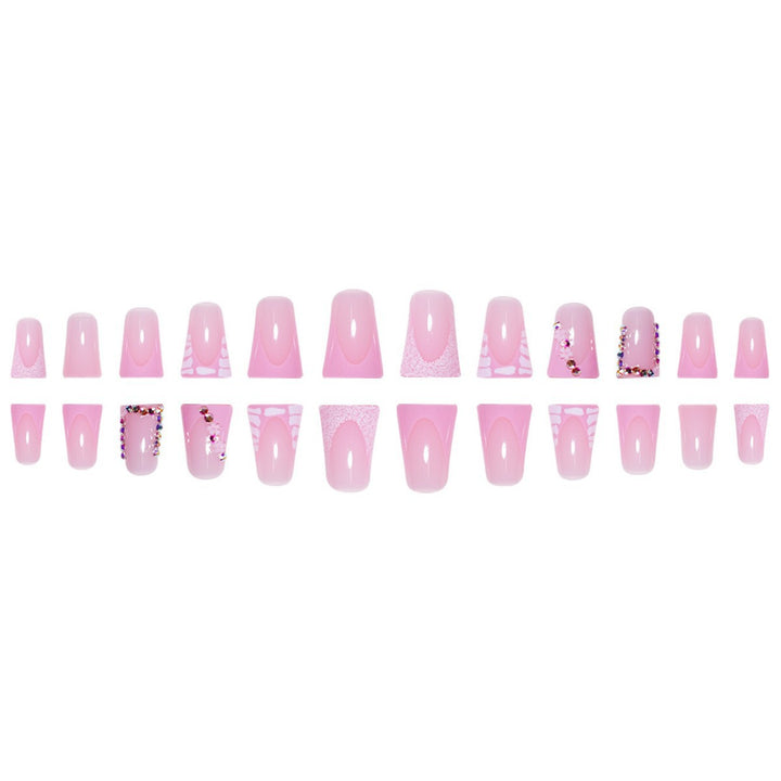 Glamorous Acrylic Press-On Nail Extensions with Decorative Rhinestones Stornfield