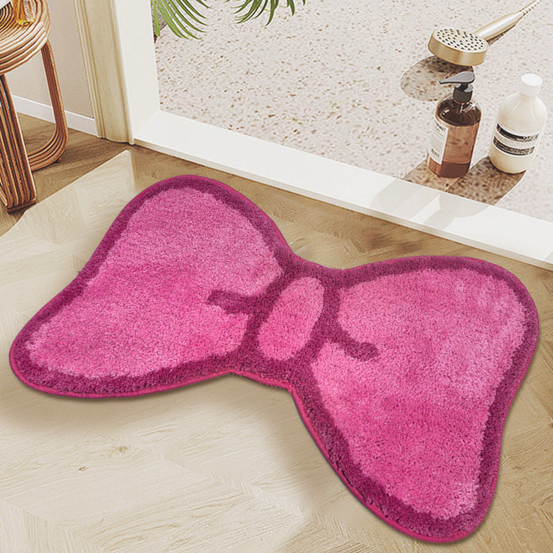Bow-Shaped Plush Bath Mat
