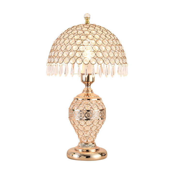 Crystal Table Lamp with Elegant Glass Shade