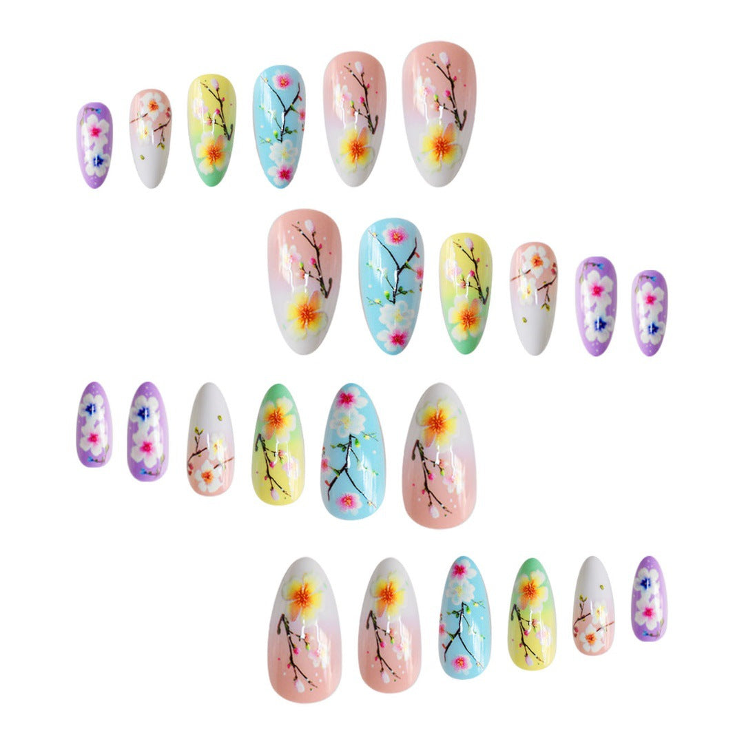 Artistic Floral Press-On Nail Art Extensions Stornfield