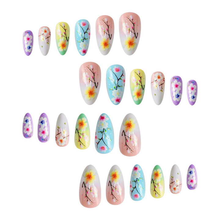 Artistic Floral Press-On Nail Art Extensions Stornfield