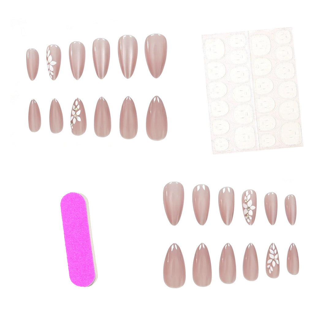 Elegant Floral Press-On Nail Enhancements Stornfield