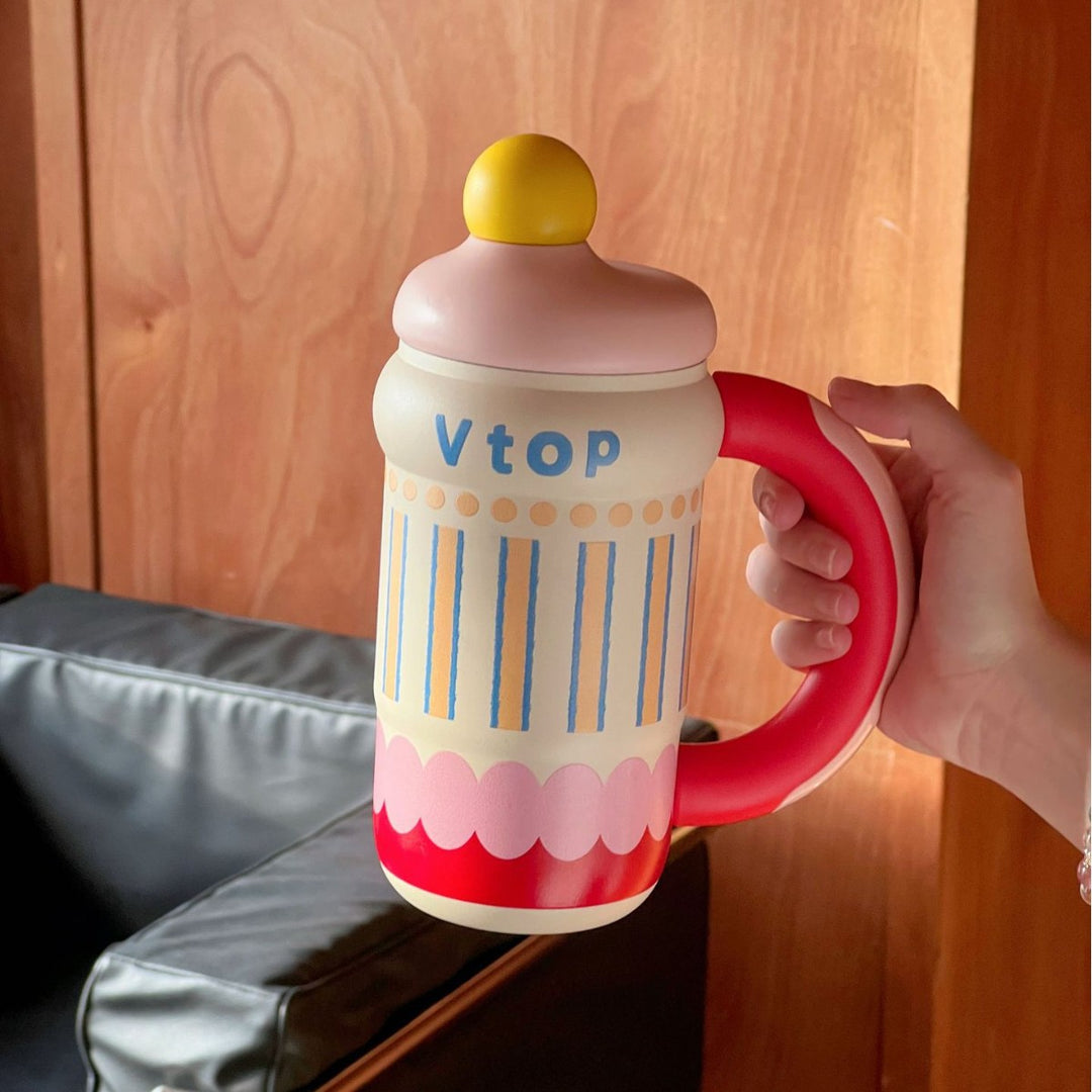 Ladies Thermos Mug with Elegant Gold Rim Stornfield
